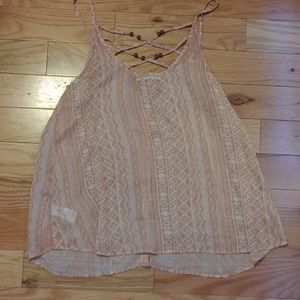 Maunces beaded samon tank top, large